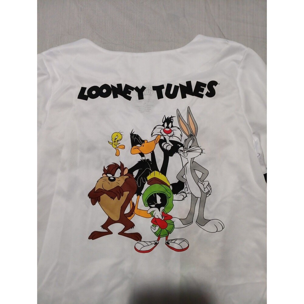 Looney Tunes Jersey Size XL Duel Sided Bugs Bunny Button Up